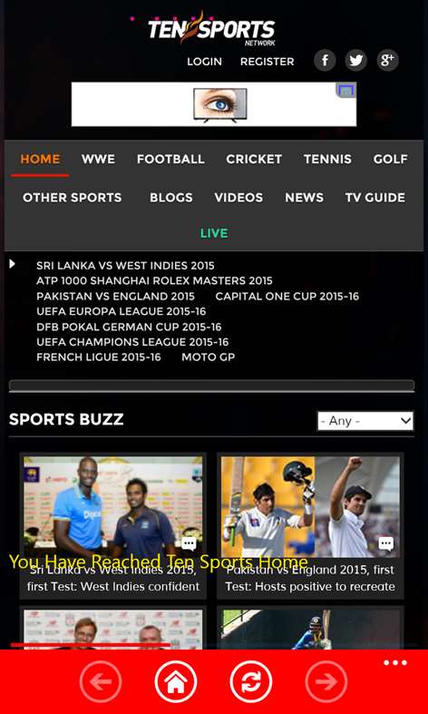 Ten Sports Mobile Screenshots 1