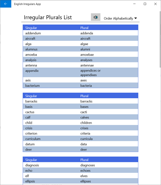 #6. English Irregular Verbs and Plurals (Windows) Με: Simple Programs