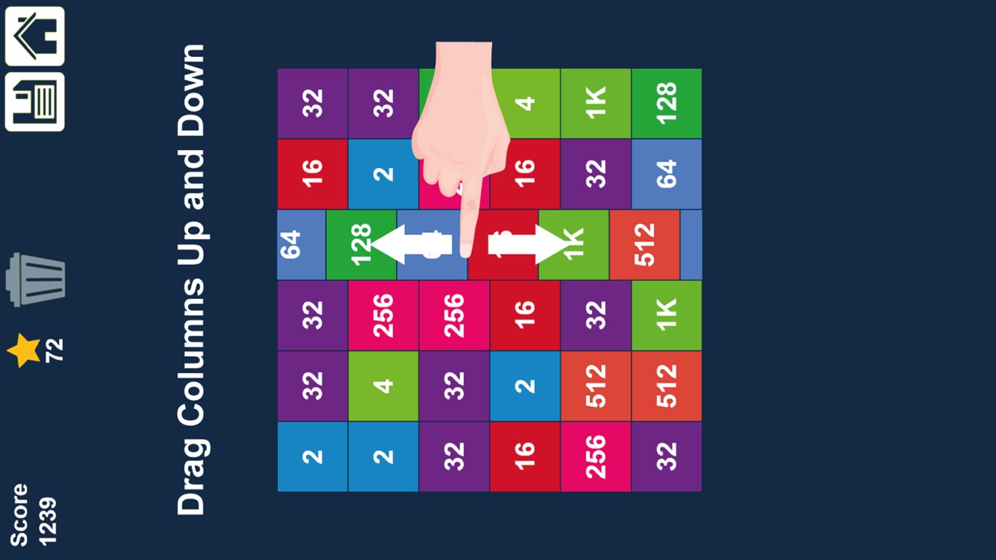 #3. 2048 Rows and Columns: Drag n Merge Numbers (Windows) De: Amr Hassan