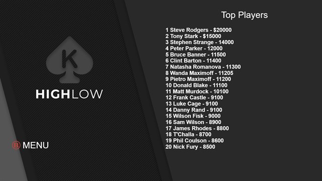 Casino High Low screenshot 2