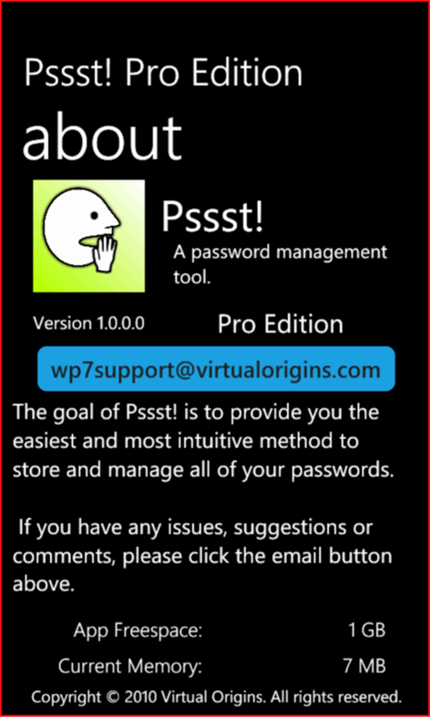 Pssst! a password tool Screenshots 1