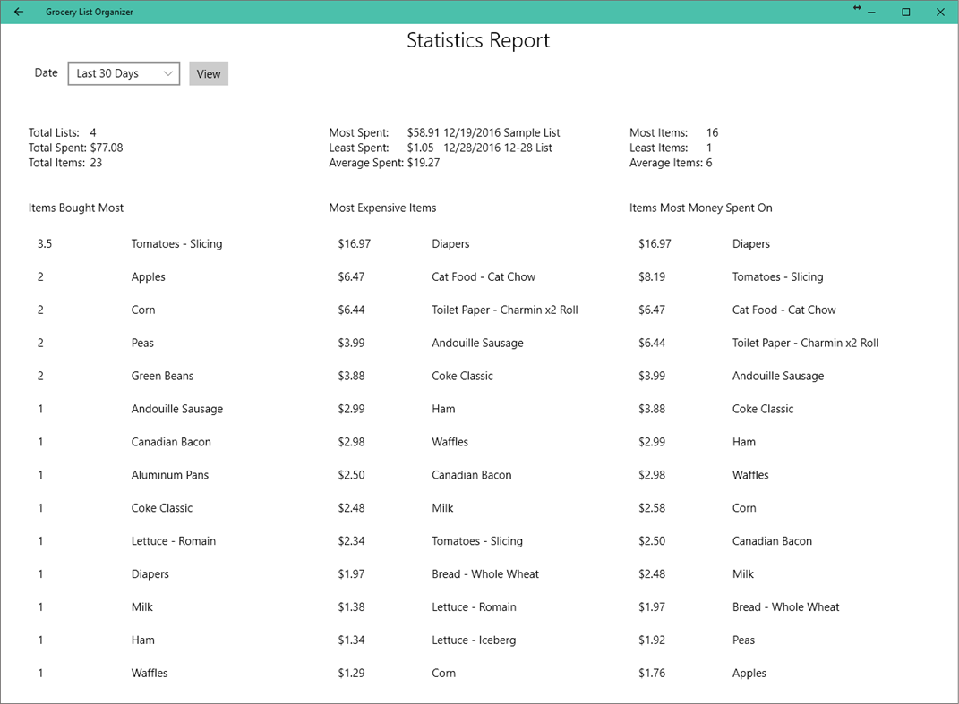 #4. Grocery List Organizer (Windows) Göre: Michael G