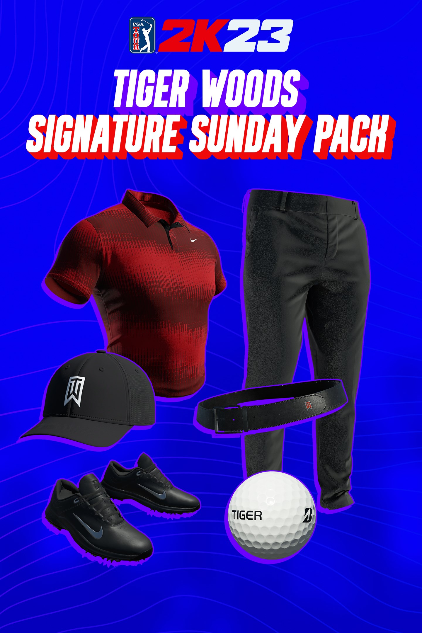 PGA TOUR 2K23 Tiger Woods Signature Sunday Pack boxshot