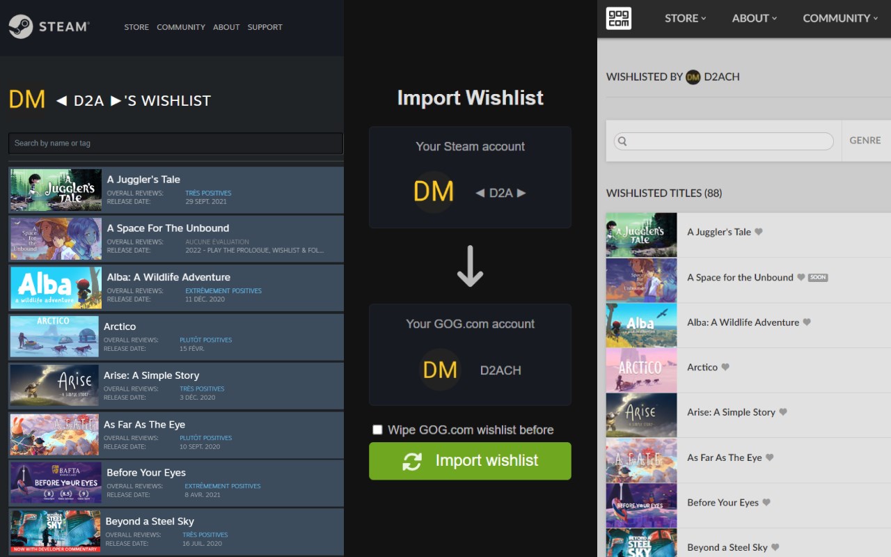 Import Wishlist