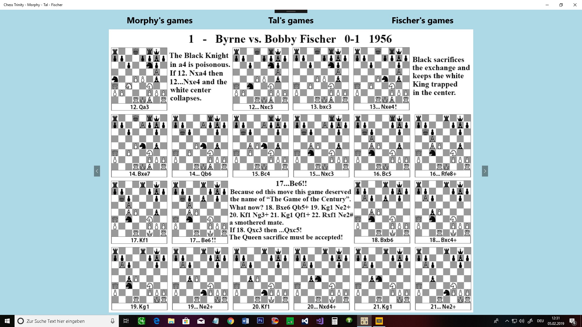 Chess Trinity - Morphy - Tal - Fischer - Microsoft Apps