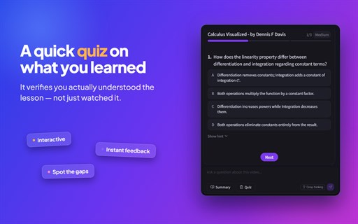 LessonSide — YouTube Summary · AI Q&A · Quiz screenshot 4