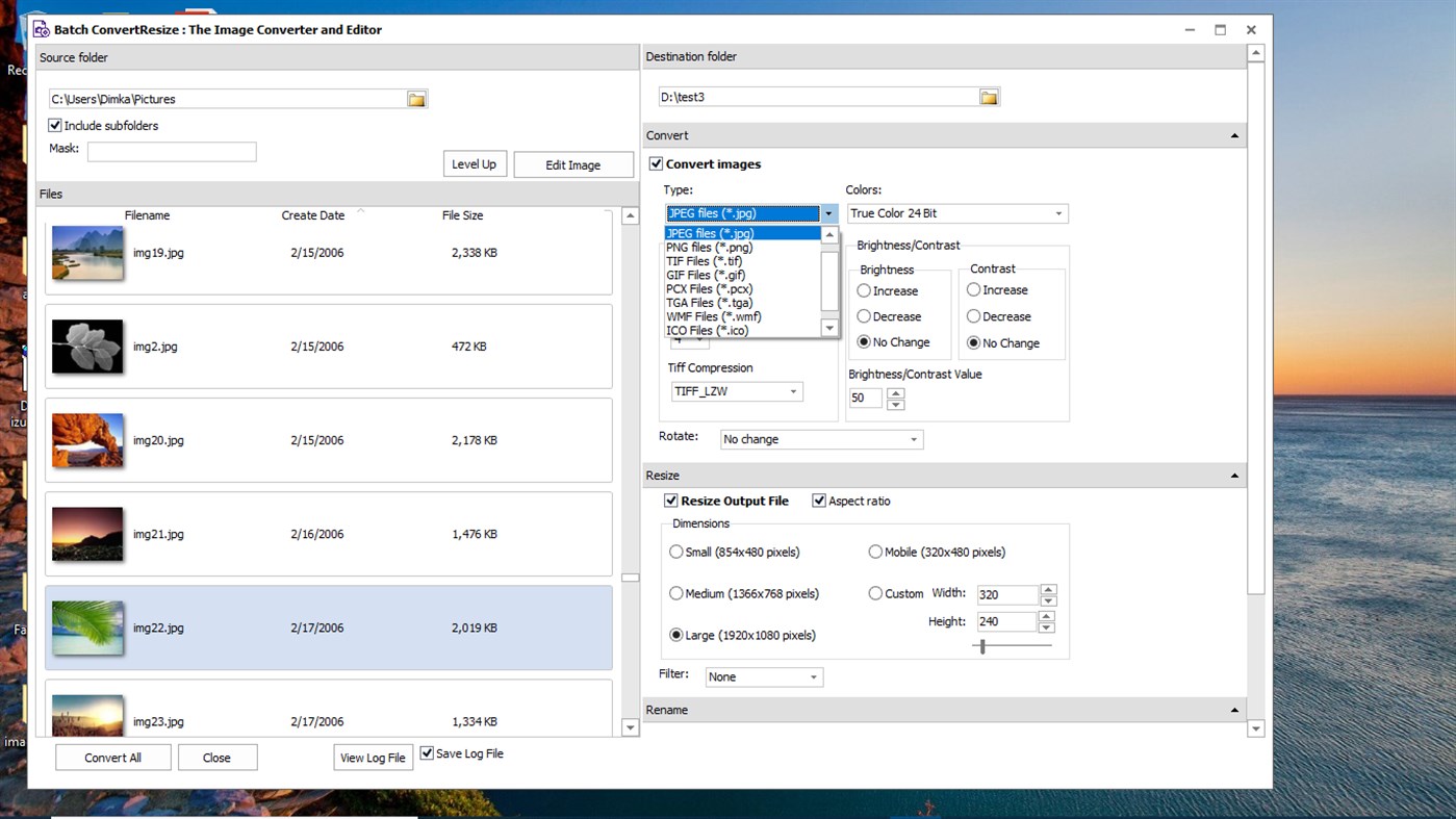 #2. Batch ConvertResize : The Image Converter and Editor (Windows) Által: Dmitrijs Volkovs
