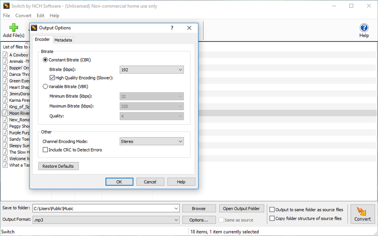 #5. Switch Sound File Converter Express Edition (Windows) Podle: NCH Software