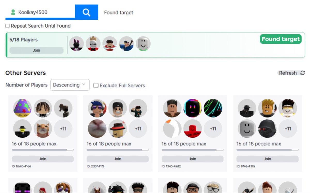 RoSearcher - Join Anyone on Roblox Stats, Downloads & Safety Check ...
