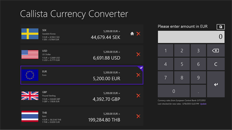 Callista Currency Converter Screenshots 1
