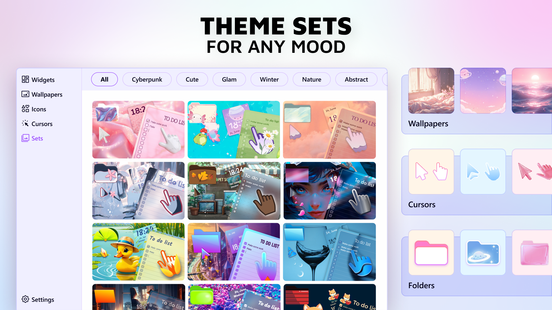 Beautiful Themes Pack — Cursor & Widget Customization screenshot