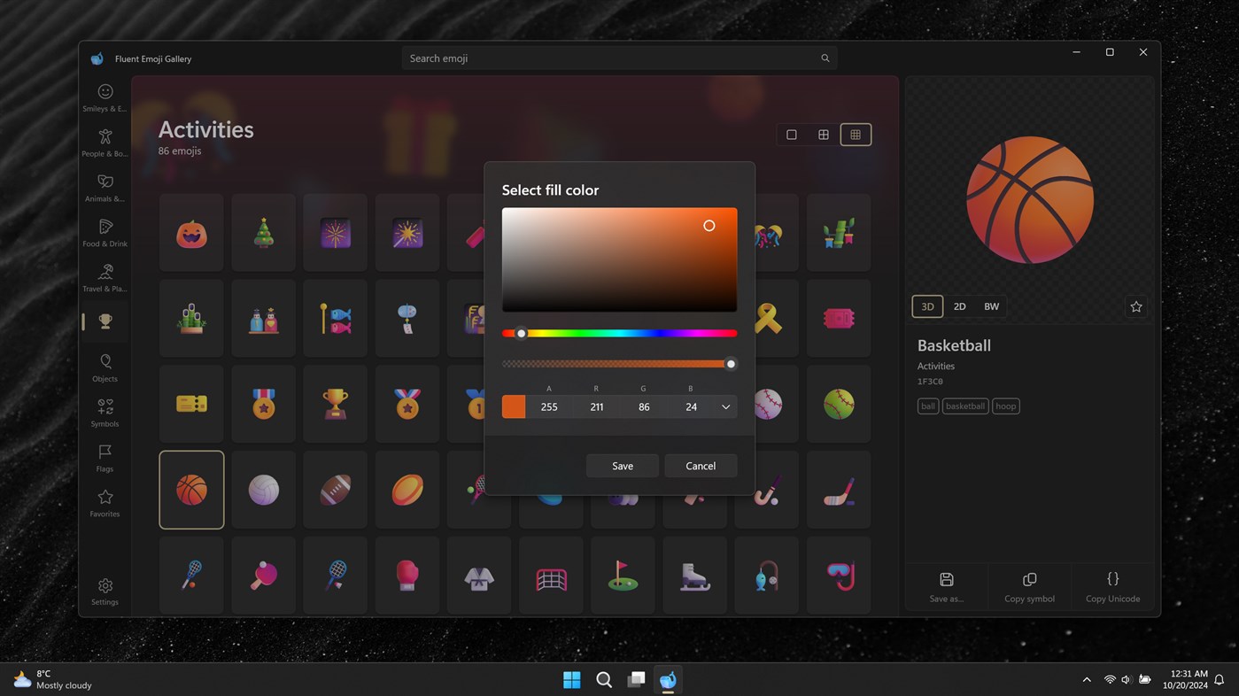 #4. Fluent Emoji Gallery (Windows) 由: Michał Łeptuch