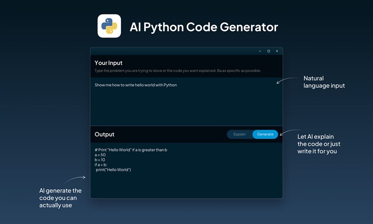Python Code AI Generator - PC - (Windows)