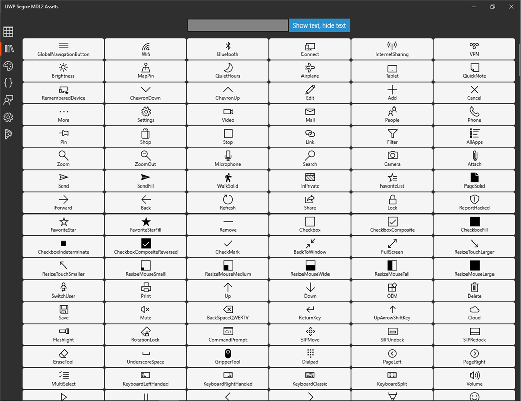#2. UWP Segoe MDL2 Assets (Windows) 由: TWyTec