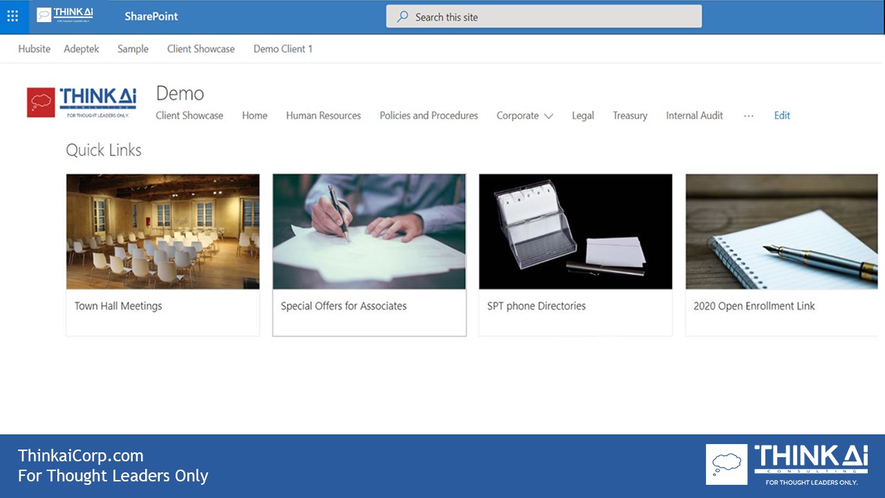 Snapshot 2 of Think AI SharePoint Intranet Builder