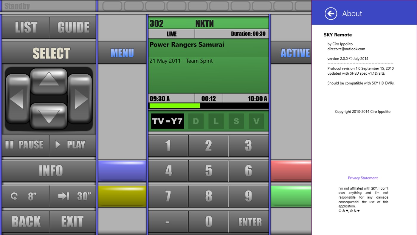 #4. SKY Remote Control (Windows) 由: Cheero