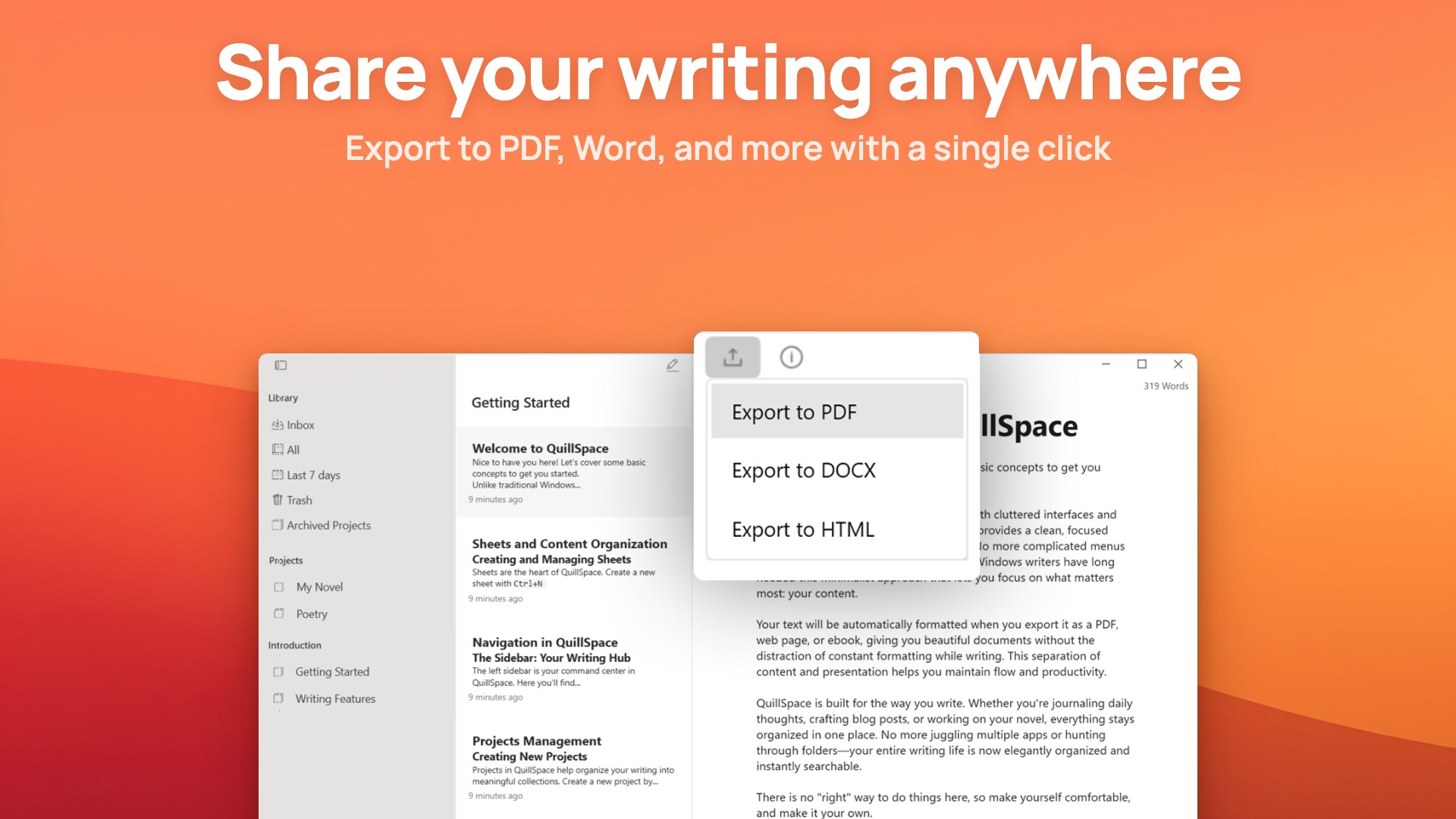 QuillSpace Writing : Book and Novel Writer screenshot