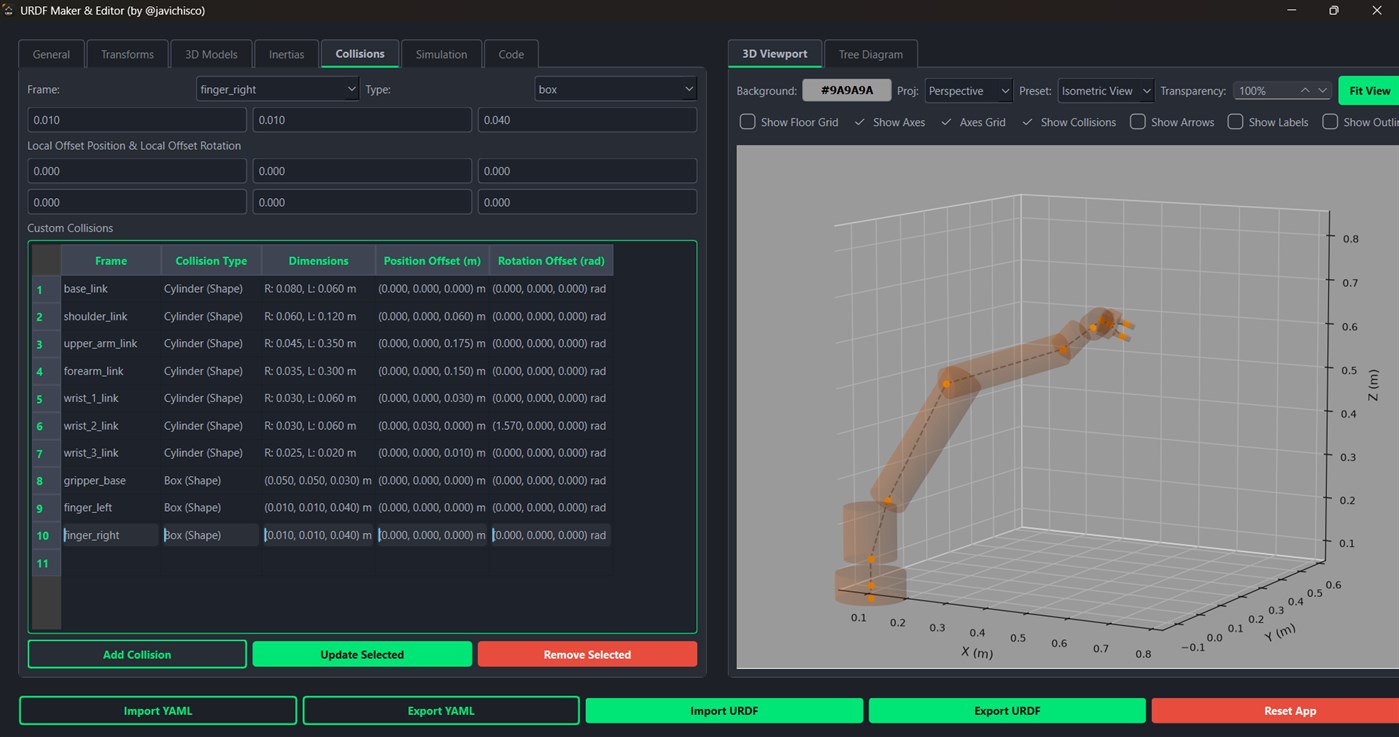 #5. URDF Maker (Windows) De: javichisco