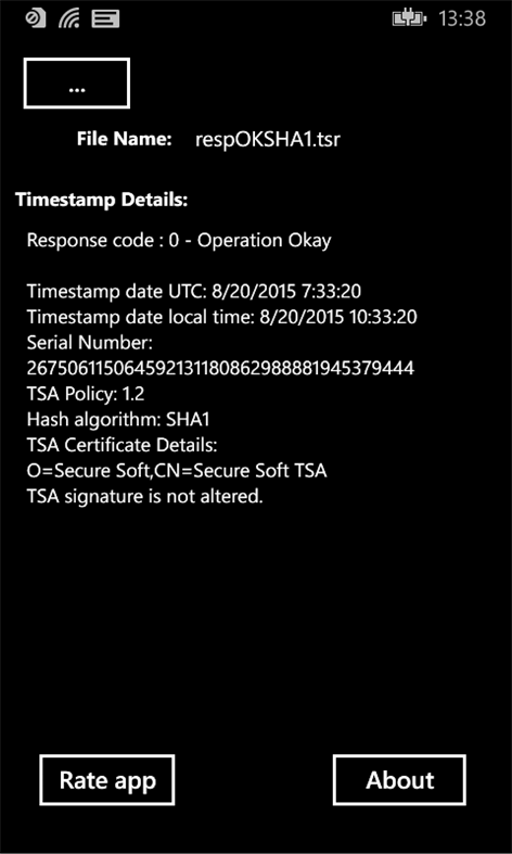 TSA Verifier Screenshots 1