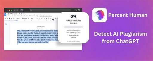 Percent Human: Detect ChatGPT AI Content marquee promo image