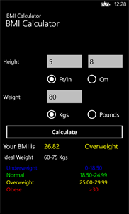 BMI Calculator Professional screenshot 2