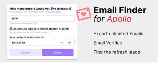 Apollo Scraper + Leads Export - NioLeads marquee promo image