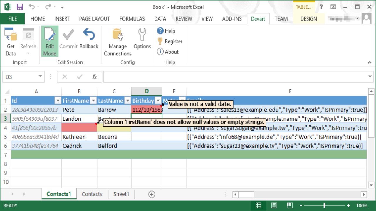 Snapshot 5 of Devart Connector for Google Workspace from Excel