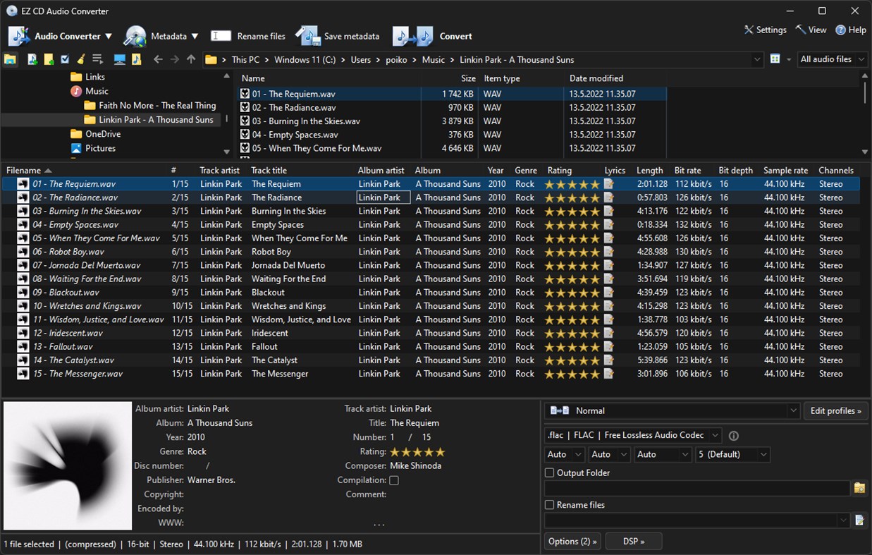 #2. EZ CD Audio Converter (Windows) By: Poikosoft
