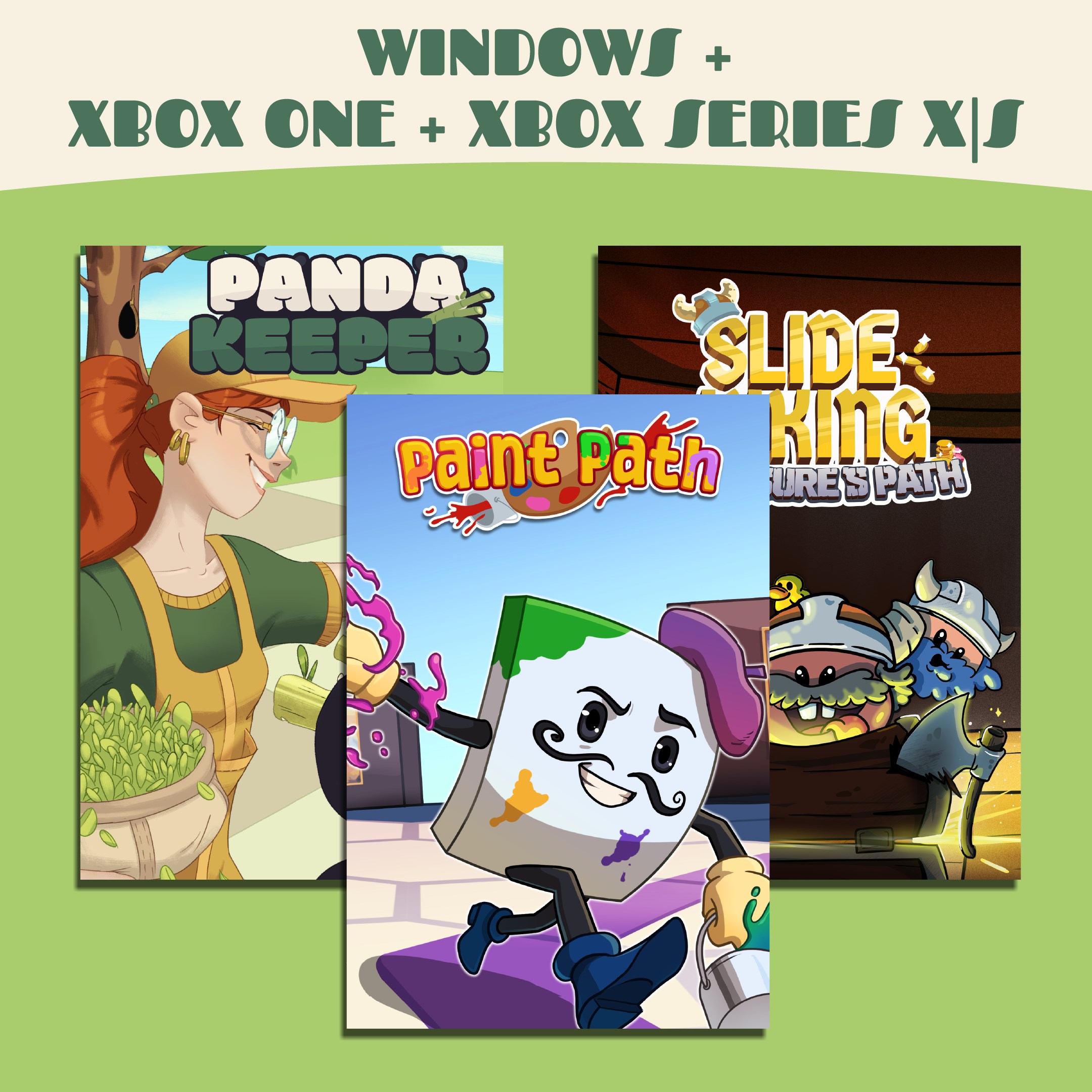 Paint Path + Panda Keeper + Slide Viking: Treasure's Path (Bundle)