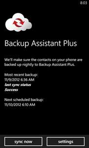 Backup Assistant Plus screenshot 1