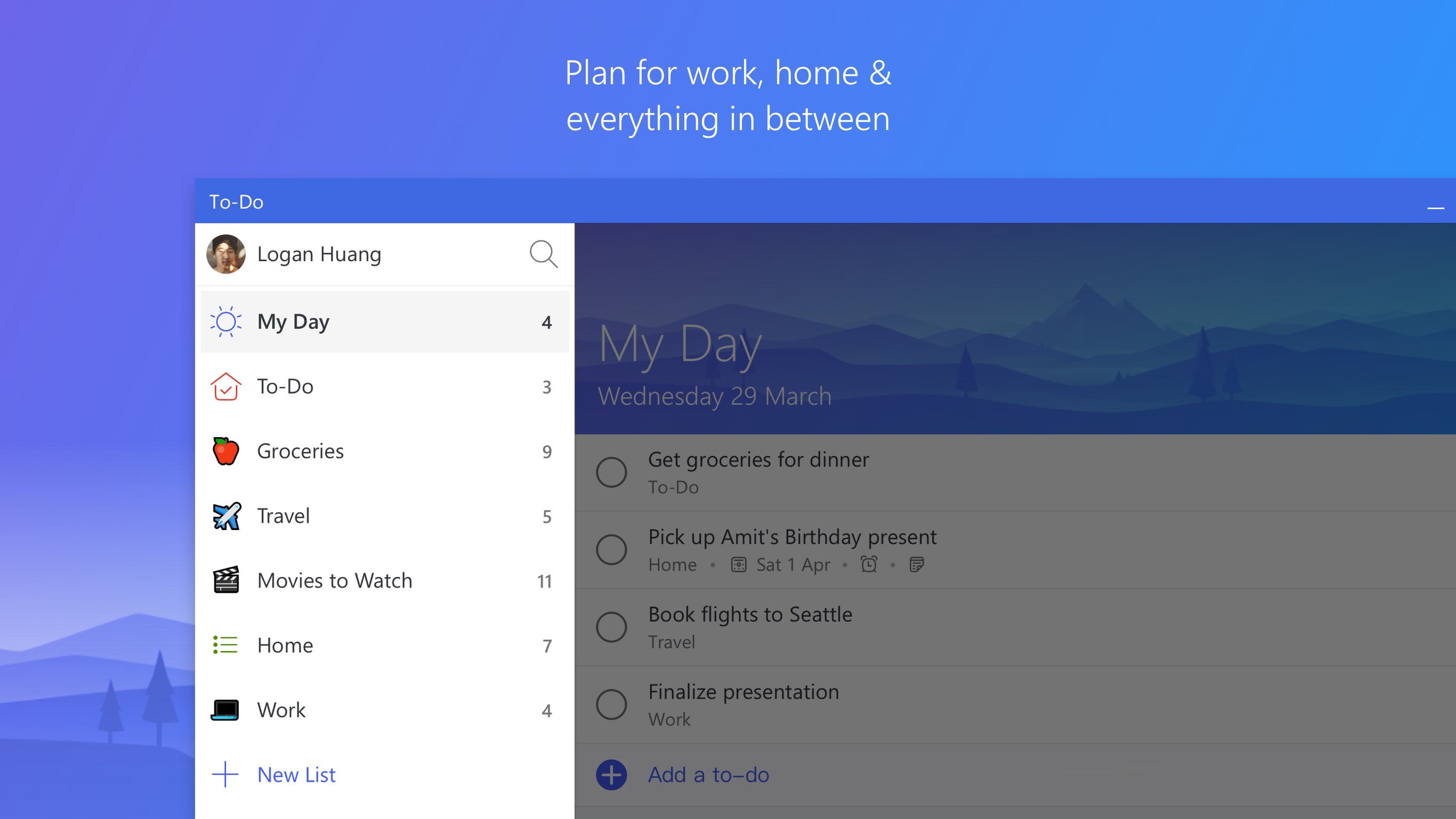 Screenshot: Plan for work, home & everything in between