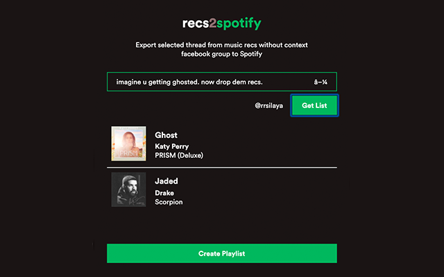 recs2spotify