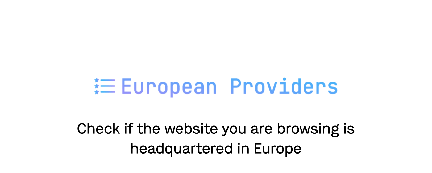 European Providers Checker + Show Alternatives