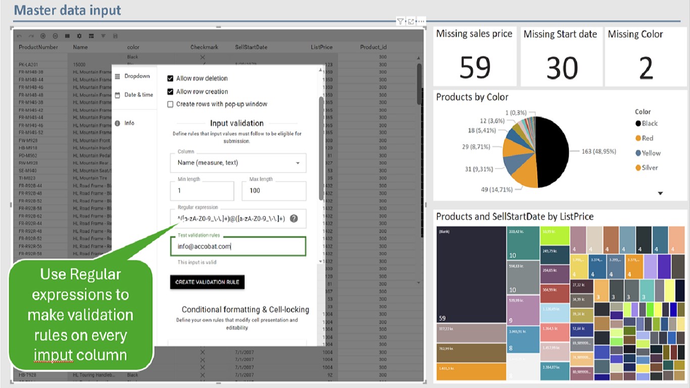 Snapshot 3 of accoMASTERDATA Preview - Writeback, MDM, Masterdata, Table
