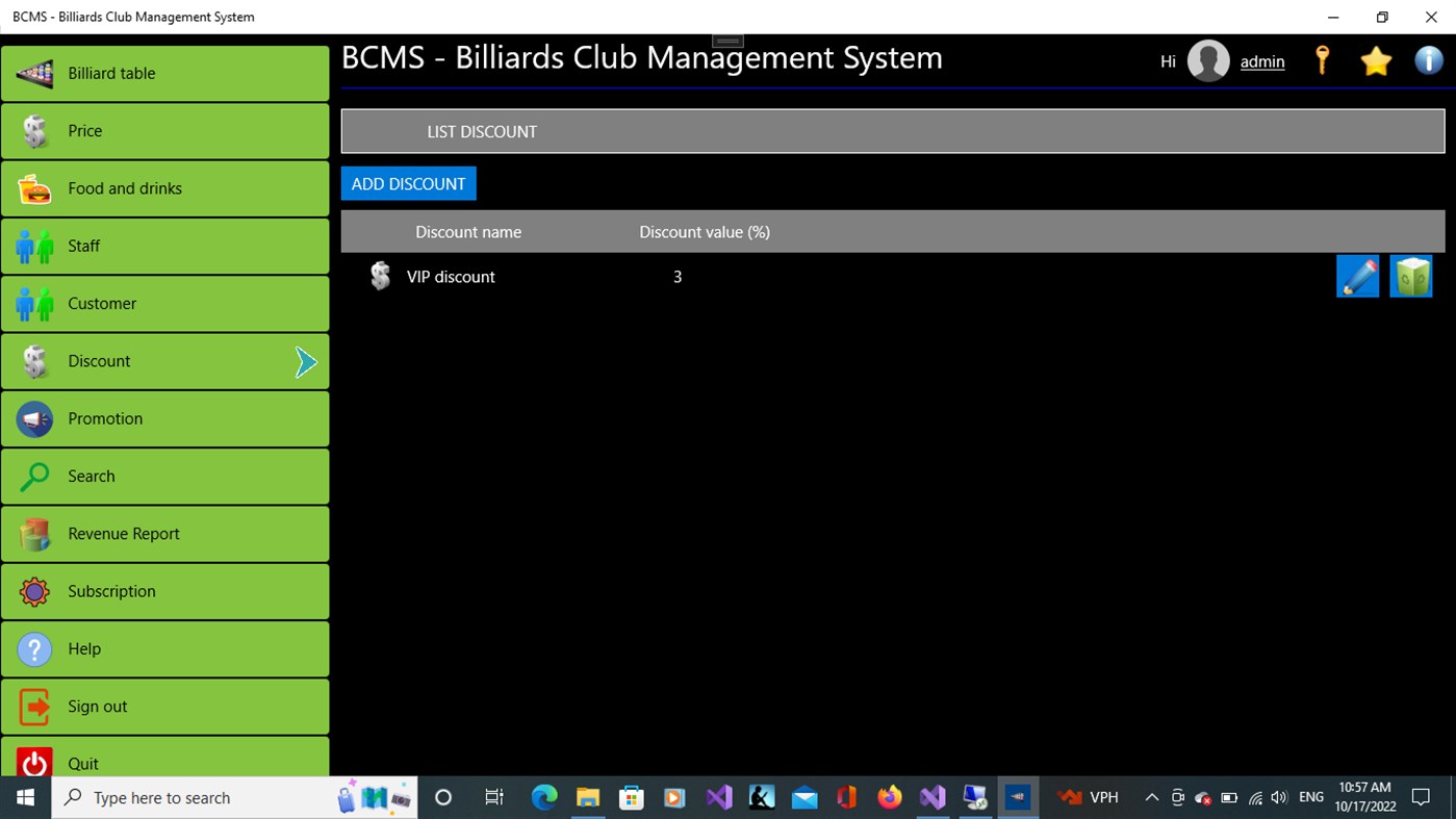 #9. BCMS - Billiards Club Management System (Windows) โดย: hoangdangal