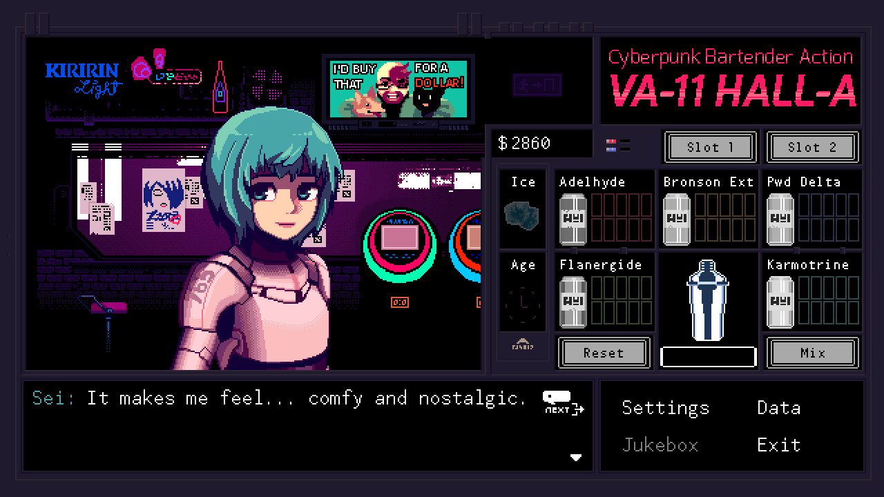VA-11 Hall-A: Cyberpunk Bartender Action screenshot 7