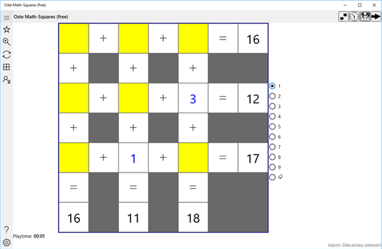 Oste Math-Squares (free) screenshot 1
