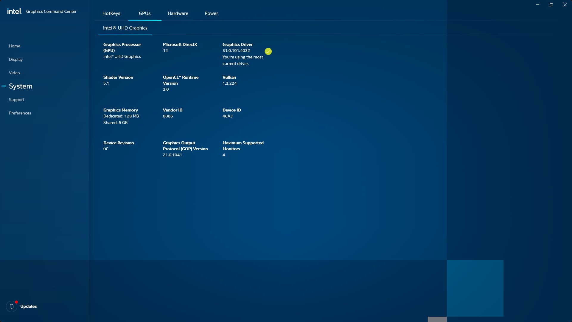 Intel® Graphics Command Center Screenshot