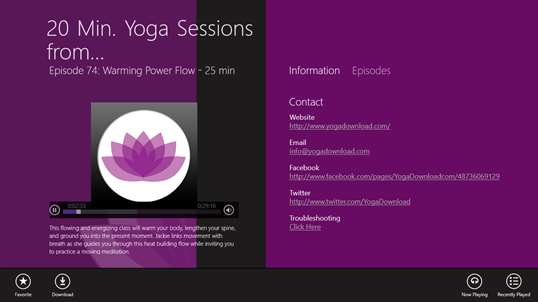 20 Min. Yoga Sessions from YogaDownload.com screenshot 2