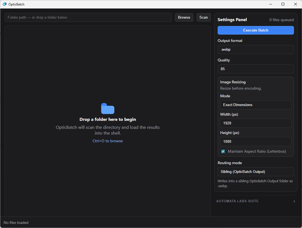 #1. OpticBatch: Bulk Image Resizer & Converter (Windows) Ved: Automata Labs