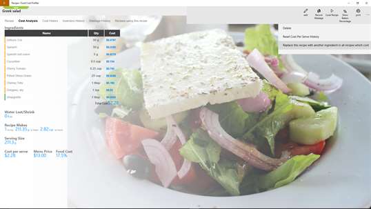Recipe+ Food Cost Profiler screenshot 2