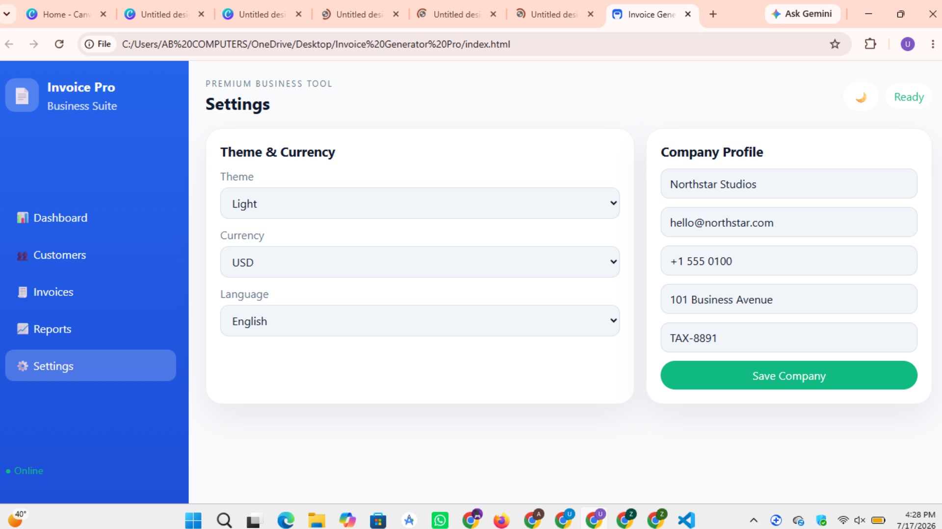Invoice Generator Pro screenshot