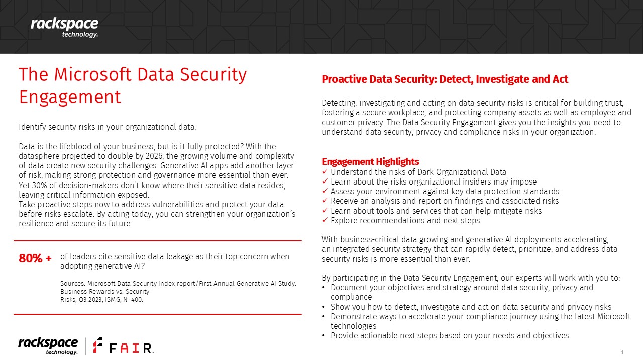 Snapshot 1 of Microsoft Data Security Engagement