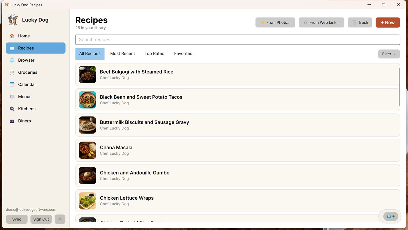 #2. Lucky Dog Recipes (Windows) By: Lucky Dog Software