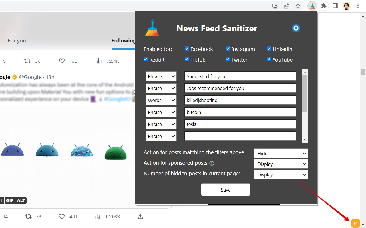 News Feed Sanitizer