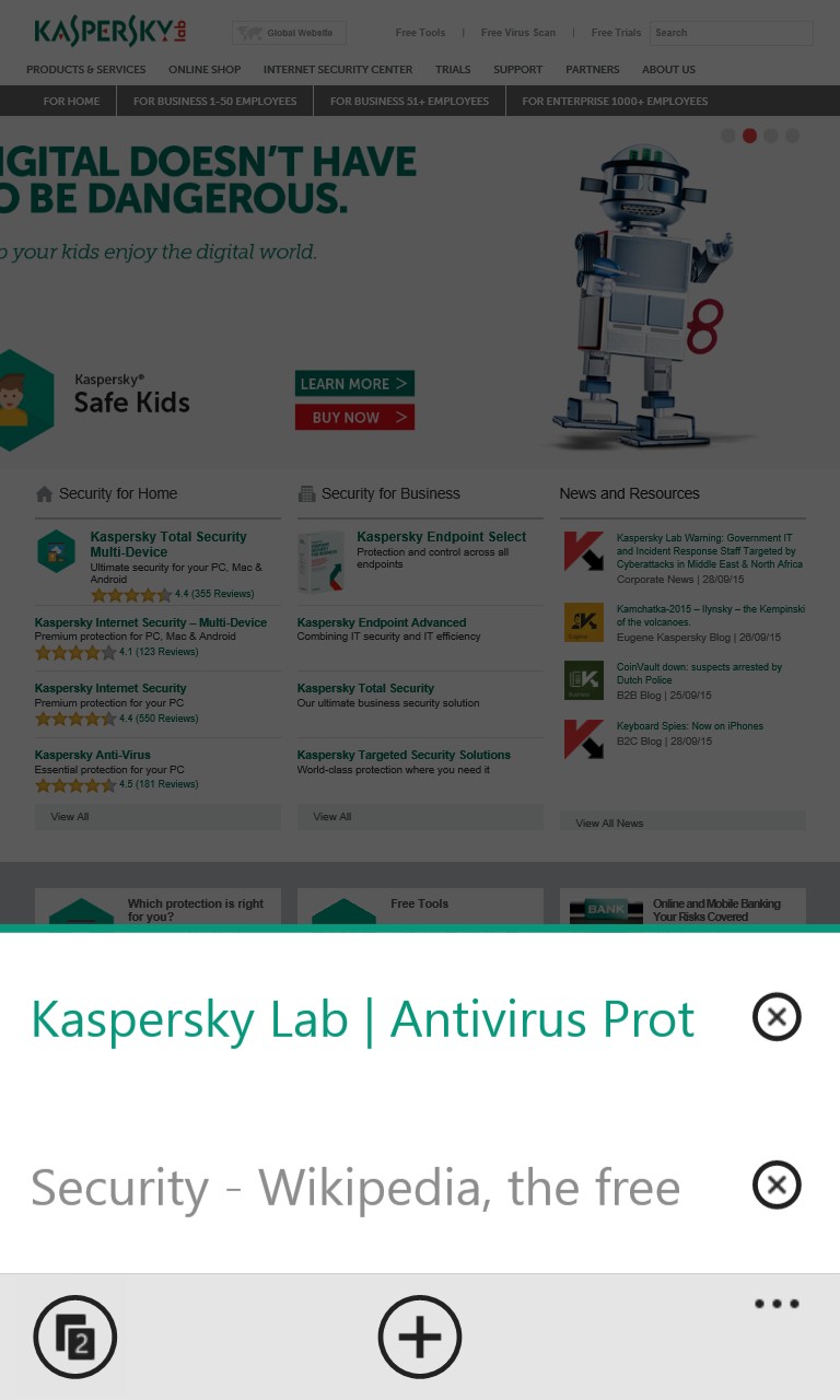 Kaspersky Safe Browser Screenshot