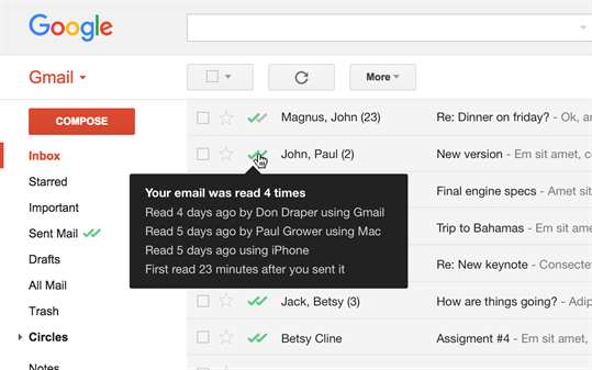 Mailtrack for Gmail & Inbox: Email tracking screenshot 1