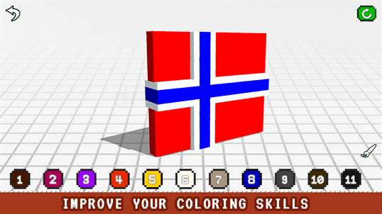 Flags 3D Color by Number - Voxel Coloring Book screenshot 1