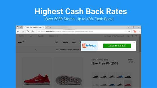 BeFrugal: Highest CashBack, Automatic Coupons screenshot 1