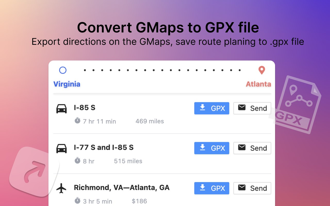 GMapsToGPX - Convert Google Maps to gpx